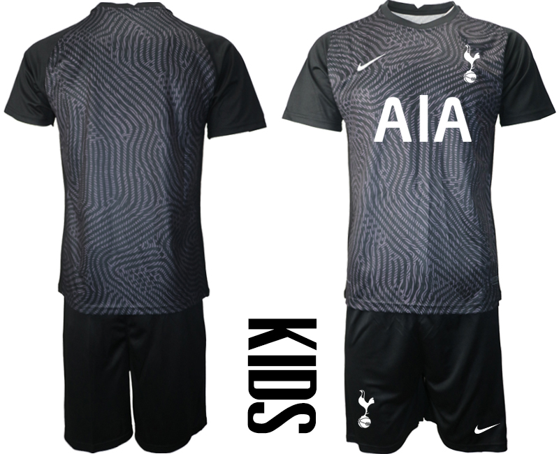 2021 Tottenham Hotspur black youth goalkeeper soccer jerseys->tottenham jersey->Soccer Club Jersey